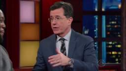 LARGE man educates Colbert
