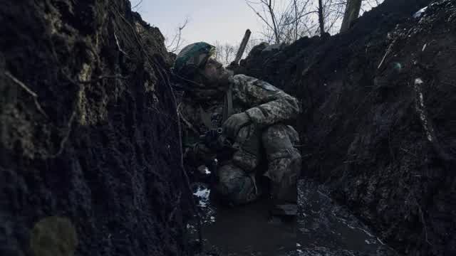 Ukraine. Fighting in the trenches.