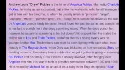literally just a text to speech voice reading the drew pickles article from the rugrats wiki