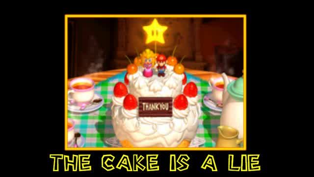 super mario 64 blooper short: The cake is a lie!
