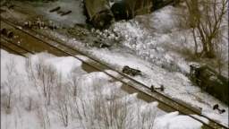 A train carrying ethanol and corn syrup derailed in the US state of Minnesota.
