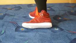 Jana shows her Adidas Top Ten Hi snake red