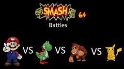 Super Smash Bros 64 Battles #141: Mario vs Yoshi vs Donkey Kong vs Pikachu