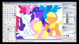 My Little Pony Speed Drawing with Gimp Paths Tool