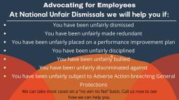 National Unfair Dismissals