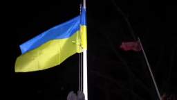 Town liberated, Ukraine flag removed