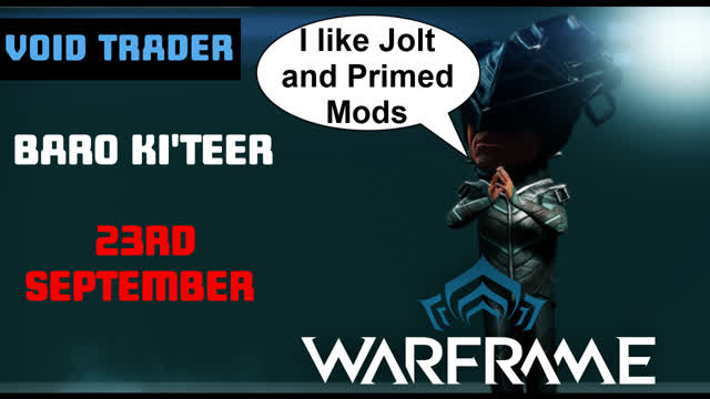 Baro KiTeer Void Trader - September 23rd 2022