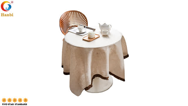 Restaurant Tablecloth of European Polyester and Linen Blended _Hanbi