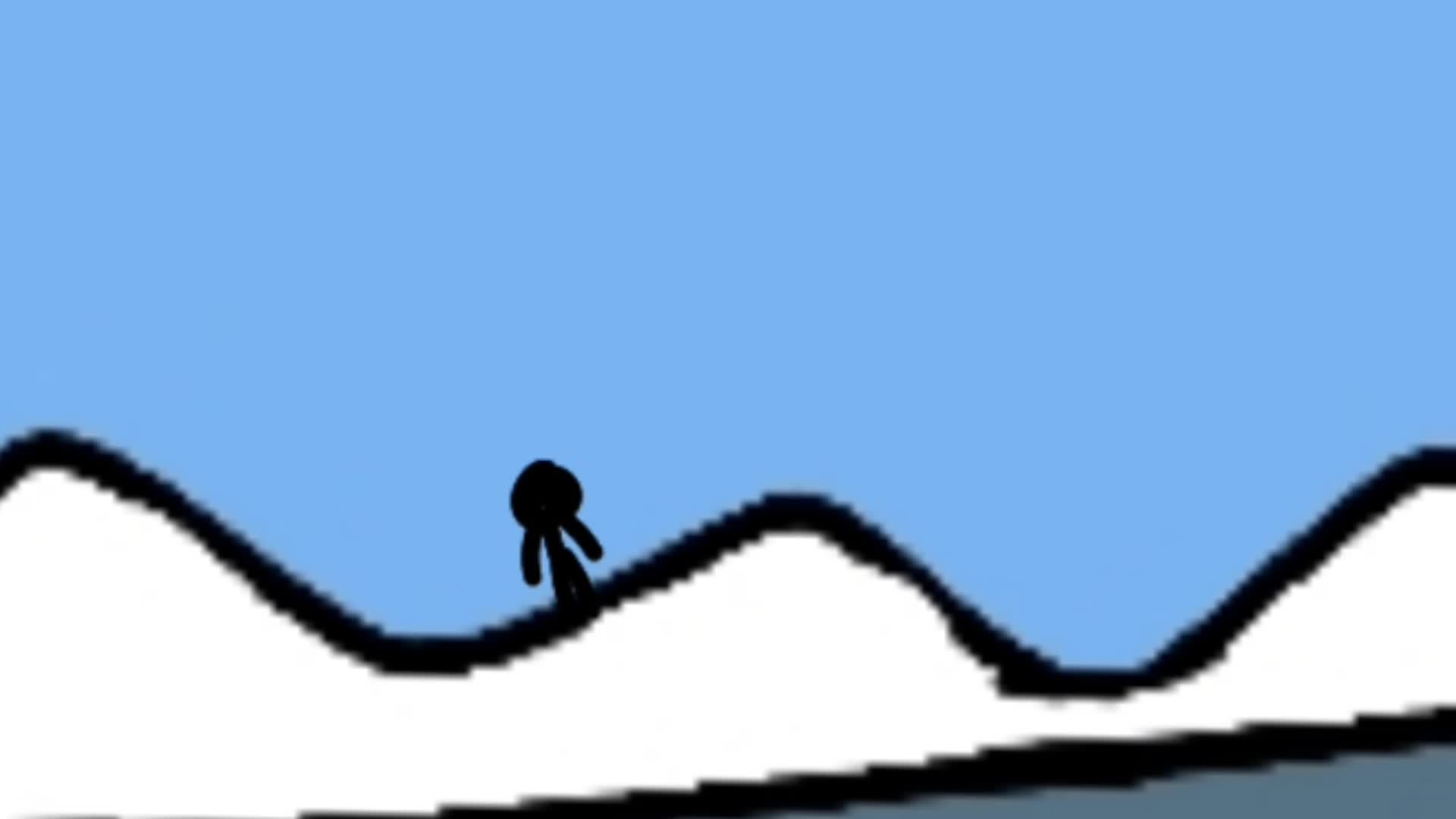 Intense Stickman Climbing on a mountain Intense Stickman Climbing on a mountain
