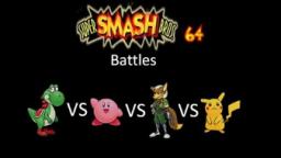 Super Smash Bros 64 Battles #113: Yoshi vs Kirby vs Fox vs Pikachu