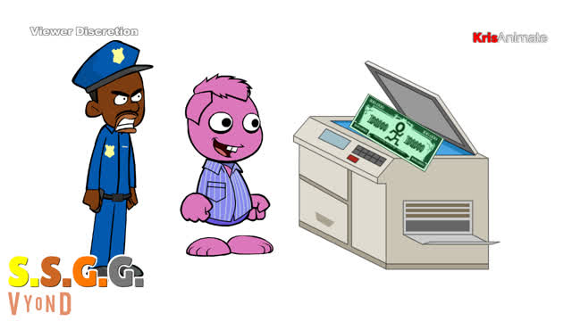 Jimmy (RS) tries to print money, gets arrested, and gets grounded