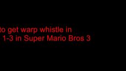 How to get warp whistle in world 1-3 in Super Mario Bros 3
