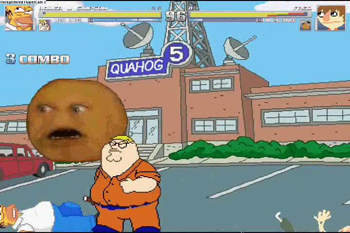 M.U.G.E.N Battles Homer Simpson and Peter Griffin VS Fred Figglehorn and The Anyoing Orange