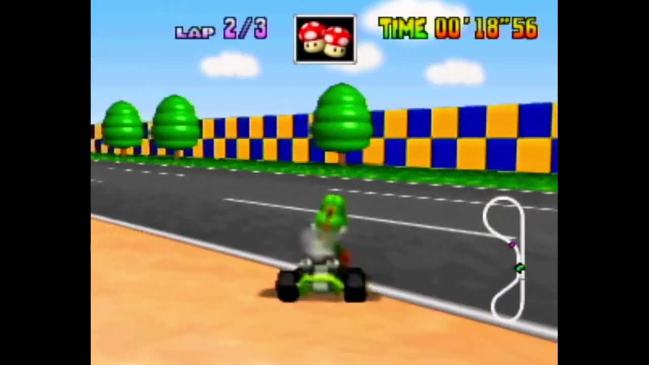 mario kart 64 luigi raceway lap skip