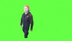 Child walking greenscreen