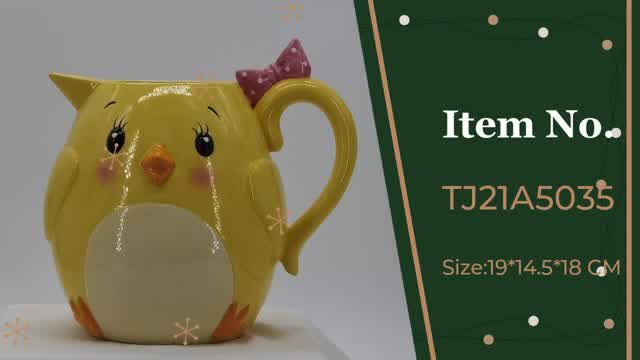 how to manufacture ceramic kettle with  yellow chicken shaped