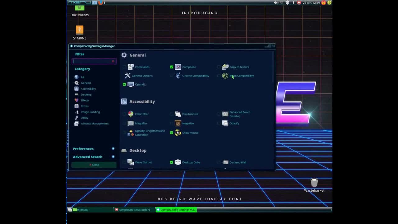 Vaporhack the Lxde + Compiz (desktop testing)