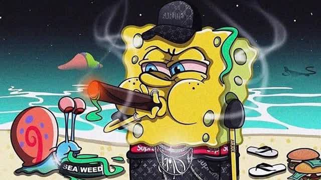 spongebob on the blunt