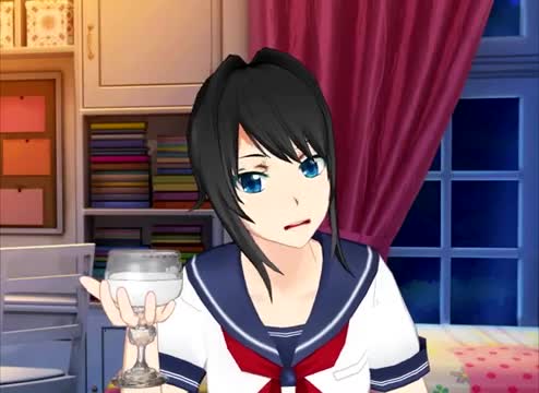 Yandere-chan drinks milk