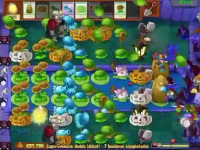 Plantas contra zombies - supervivencia niebla dificil (2/2)