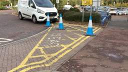 Blue traffic cones