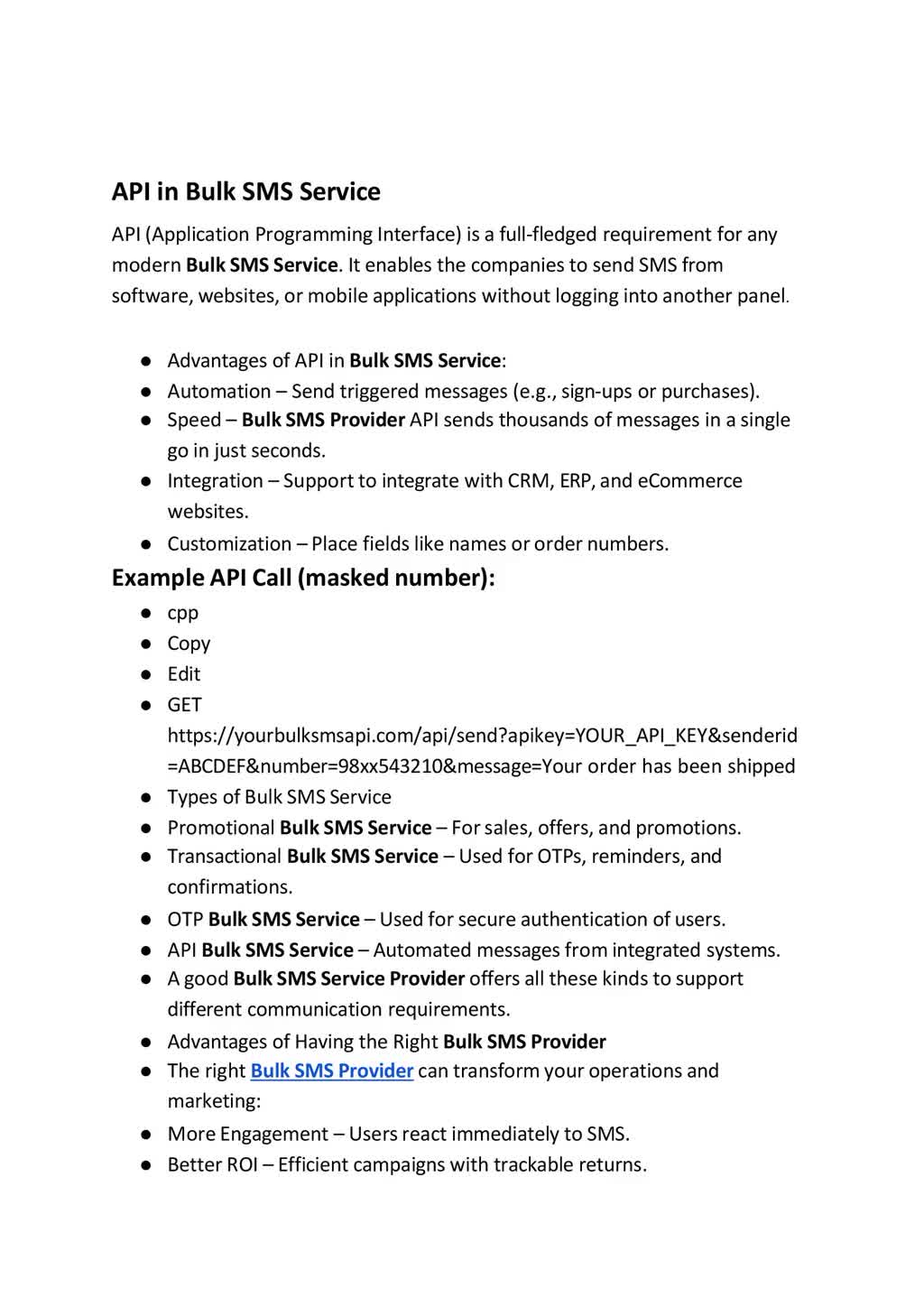 Bulk SMS Service with API – How to choose the top Bulk SMS Service Provider_pptx