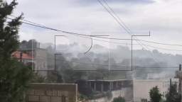 The Israeli army fires phosphorus shells at an area near a school in southern Lebanon