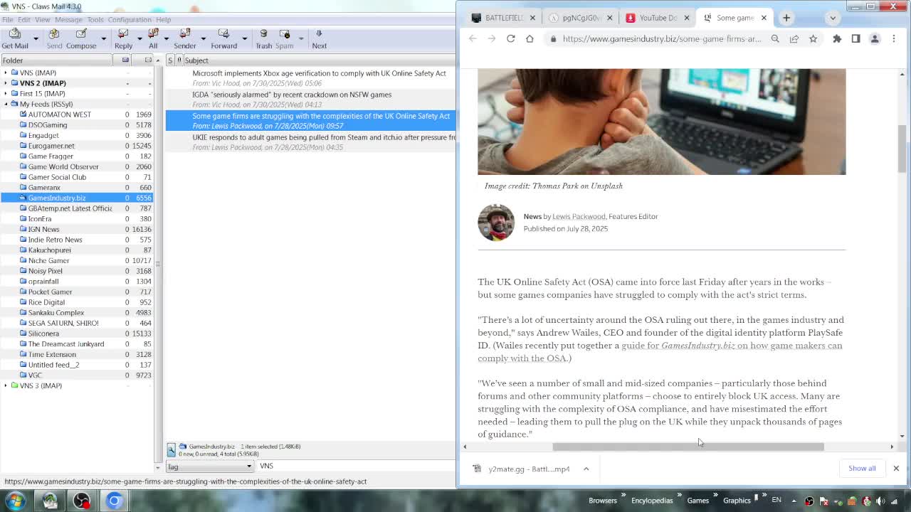 VNS: Just The News – Mass Censorship Affecting The Net And Games (July 30, 2025: Part 1)