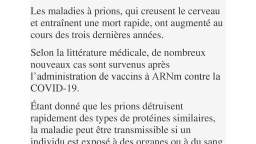 Les cas de MALADIE mortelle à PRION montent en flèche parmi les vaccinés contre le COVID 19