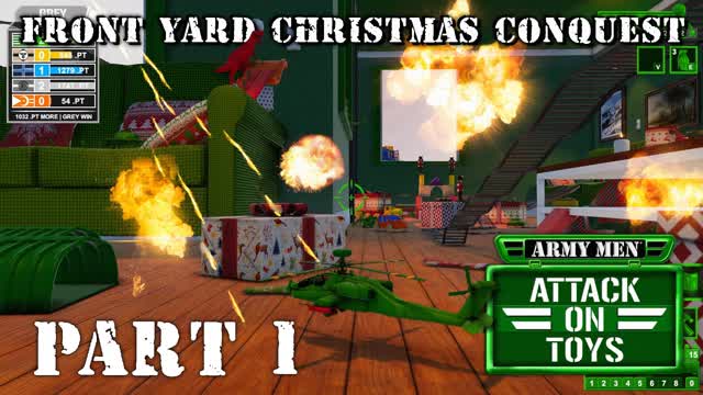 Army Men: Attack on Toys - SUPER HARD - Front Yard Christmas (Conquest #4) Part 1