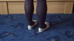 Jana shows her Adidas Concord Round Ballerinas  silver and silver glitter
