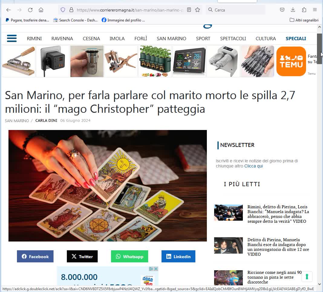 corriere romagna truffa studio esoterico cornelio