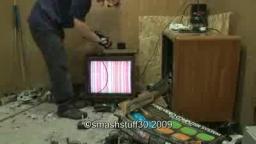 angry gamer smashing Atari video computer system