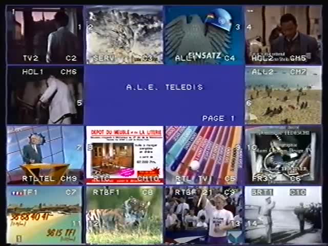 [REUPLOAD] ALE Teledis 22 Juillet 1994 Multiécrans (Mosaique)