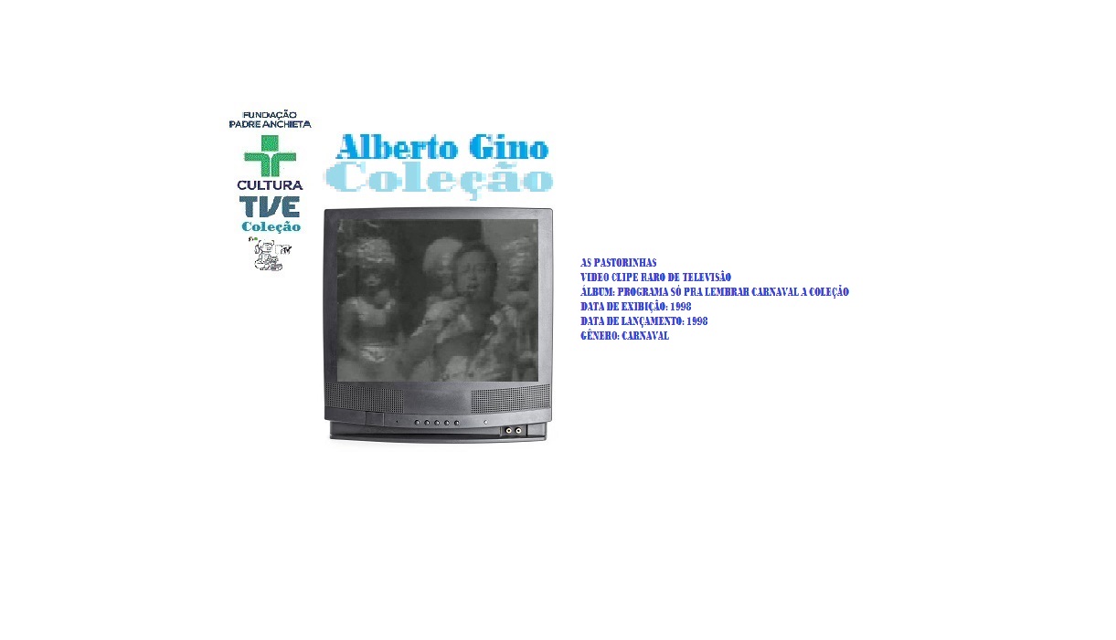 ALBERTO GINO _ AS PASTORINHAS VIDEO CLIPE RARO DE TV