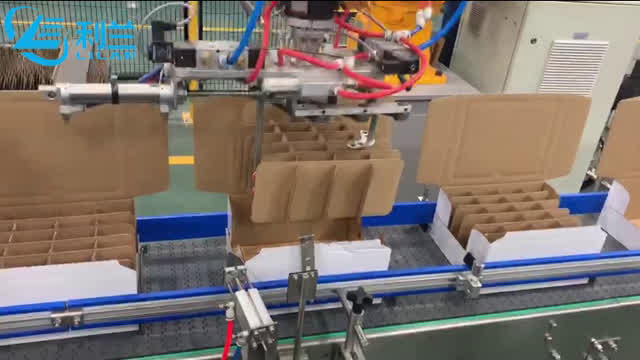 Carton packer for bottles with cardboard partition #casepacker #foryou #factoryscene #factoryvideos