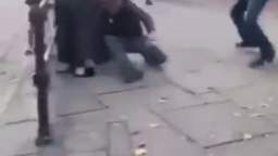 2 obese people fight outside of mcdonald’s