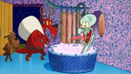 Wortox and Krampus drop by Squidwards house