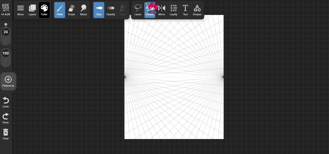How to use perspective guide in KRESKA.art