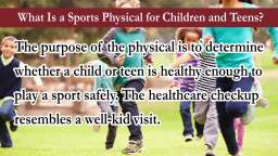Sports Physical for Children and Teens