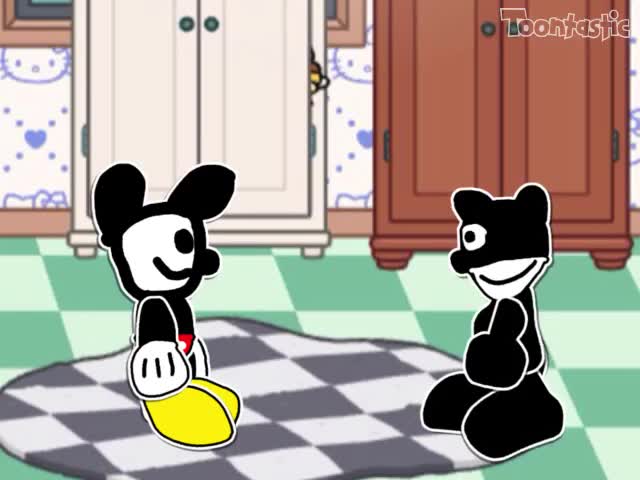 Mickey Mouse Hanging Out With Felix The Cat