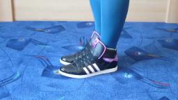 Jana shows her Adidas Attitude shiny black white lilac with grey stars