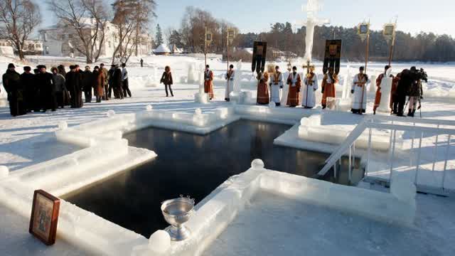 Epiphany ice hole in Russia.