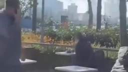 People are hiding, shots are heard, new footage of shooting in Istanbul.