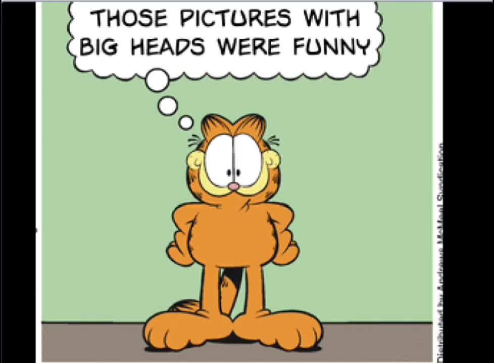 Digitally altered comedy (square root of minus Garfield Comic Dub)