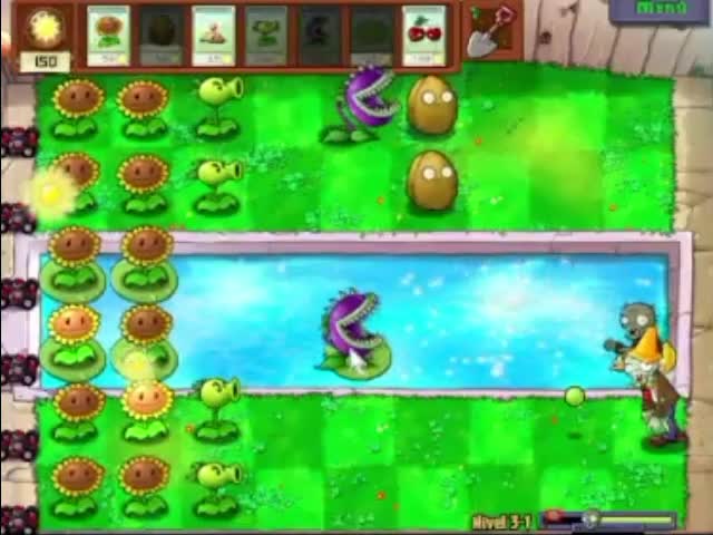 Plantas contra zombies - nivel 3-1