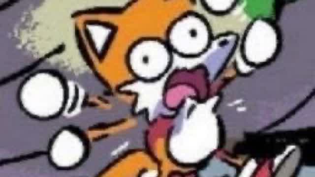 Sonic CD close victory with Tails