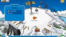 Me winning at club penguin sled race