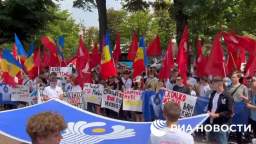 Supporters of the opposition Moldovan Renaissance party are protesting against the denunciation of a