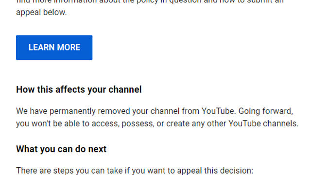 My YT channel got terminated